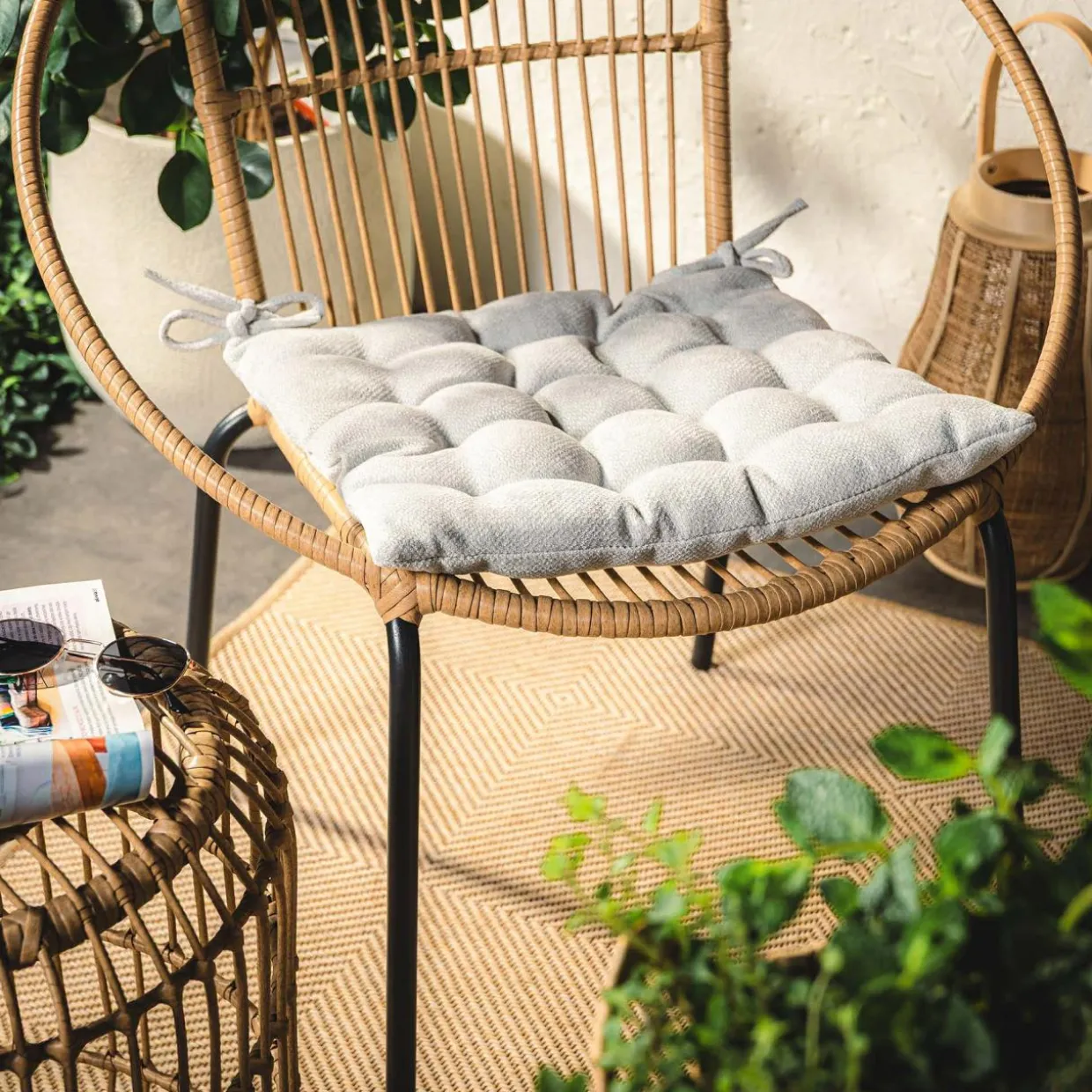 Poduszka na krzesło jasnoszara DALLAS 40x40 cm