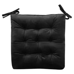 Poduszka siedzisko na krzesło czarna VELVIO 40x40 cm