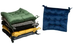 Poduszka siedzisko na krzesło czarna VELVIO 40x40 cm