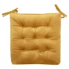 Poduszka siedzisko na krzesło musztardowa VELVIO 40x40 cm