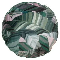 Poduszka welurowa w liście zielona LAURIEL JOEY 45 cm