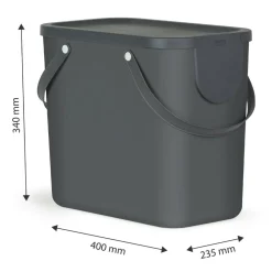 Pojemnik do segregacji szary ALBULA, 25 l
