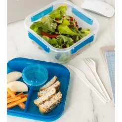 Pojemnik lunchbox z przegródkami niebieski LIDO 1,6l