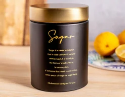 Pojemnik na cukier czarny SUGAR 11x15 cm