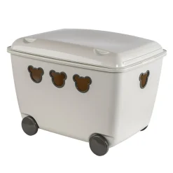 Pojemnik na zabawki biały z kółkami TEDDY, 55 l