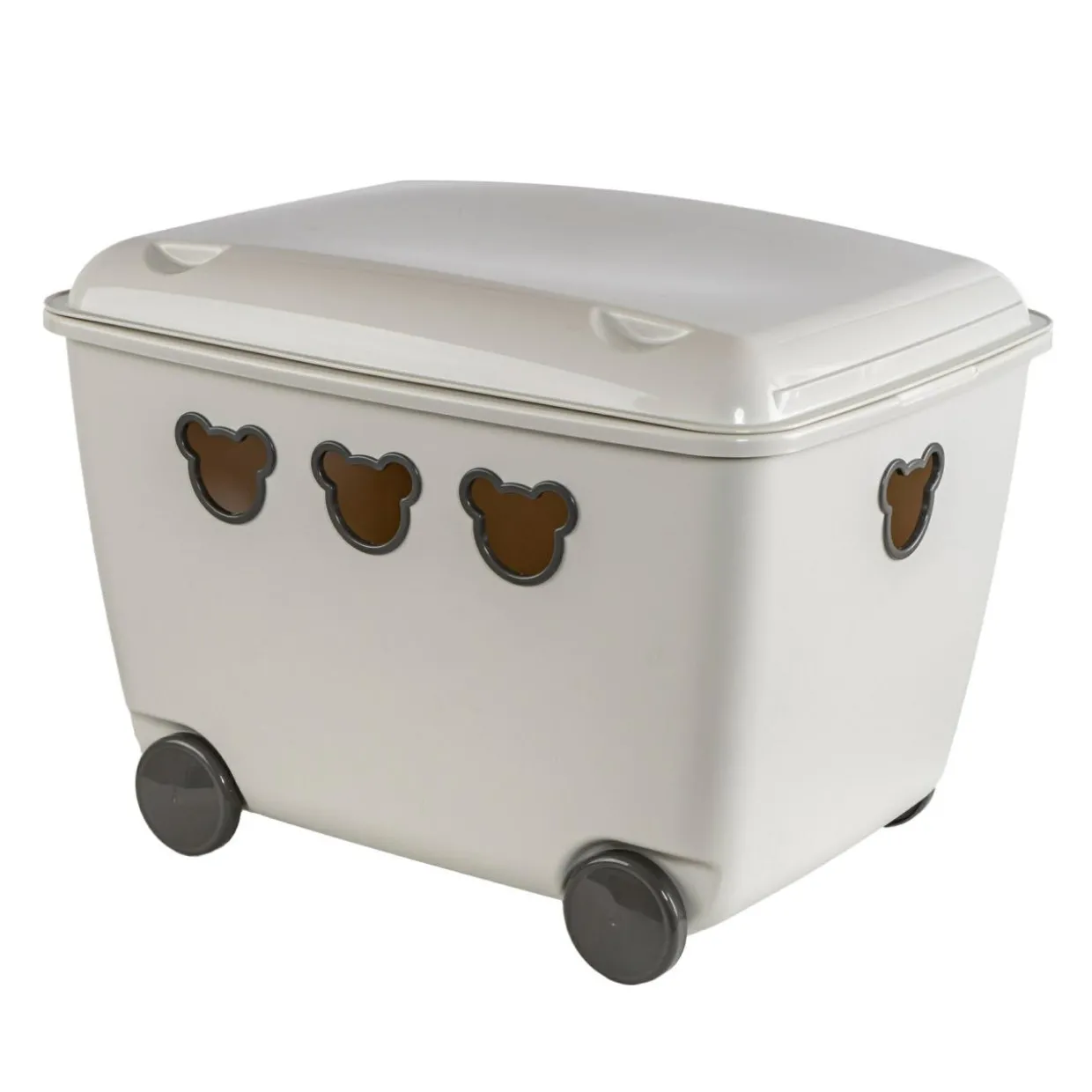 Pojemnik na zabawki biały z kółkami TEDDY, 55 l