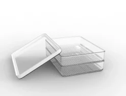 Pojemnik plastikowy biały na ser i wędlinę LOFT 2x 0,85 l