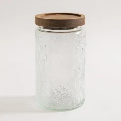 Pojemnik szklany z akacjową pokrywką 1000 ml