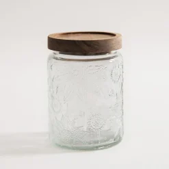 Pojemnik szklany z akacjową pokrywką 700 ml