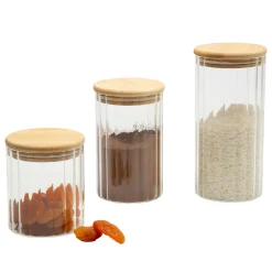 Pojemnik szklany z bambusową pokrywką 430 ml