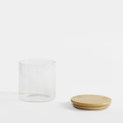 Pojemnik szklany z bambusową pokrywką 600 ml