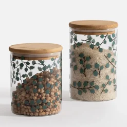 Pojemnik szklany z bambusową pokrywką 750 ml