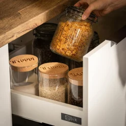 Pojemnik szklany z korkową pokrywką 1L