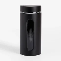Pojemnik szklany z metalową pokrywką czarny 1350 ml