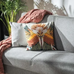 Poszewka w kolorowe ptaki biała DALI 45x45 cm