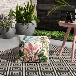 Poszewka w liście beżowa MADERA 45x45 cm