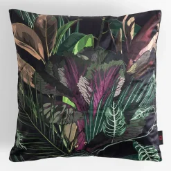 Poszewka w liście czarna MADERA 45x45 cm