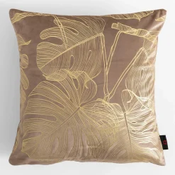 Poszewka w monstery beżowa AMBRO 45x45 cm