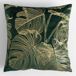 Poszewka w monstery ciemnozielona AMBRO 45x45 cm