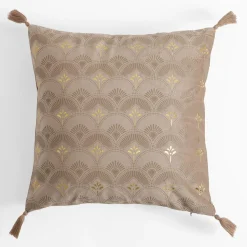 Poszewka welurowa beżowa CASSIA 45x45 cm