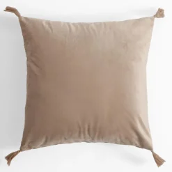 Poszewka welurowa beżowa CASSIA 45x45 cm