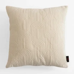 Poszewka welurowa geometryczna kremowa JONES 45x45 cm