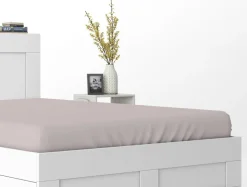 Prześcieradło bawełniane z gumką róż PURE 180x200 cm