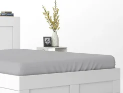 Prześcieradło bawełniane z gumką jasnoszare PURE 160x200 cm