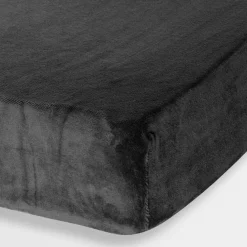Prześcieradło polarowe czarne FLANO 140x200 cm