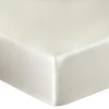 Prześcieradło z satyny bawełnianej z gumką krem 140x200 cm