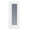 Przeszklony front drzwi PIANO 40x98 biały mat