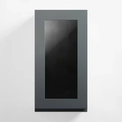 Przeszklony front drzwi PIANO PLUS 40x76,5 szary stalowy mat