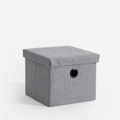 Pudełko do przechowywania szare 19x19x16 cm