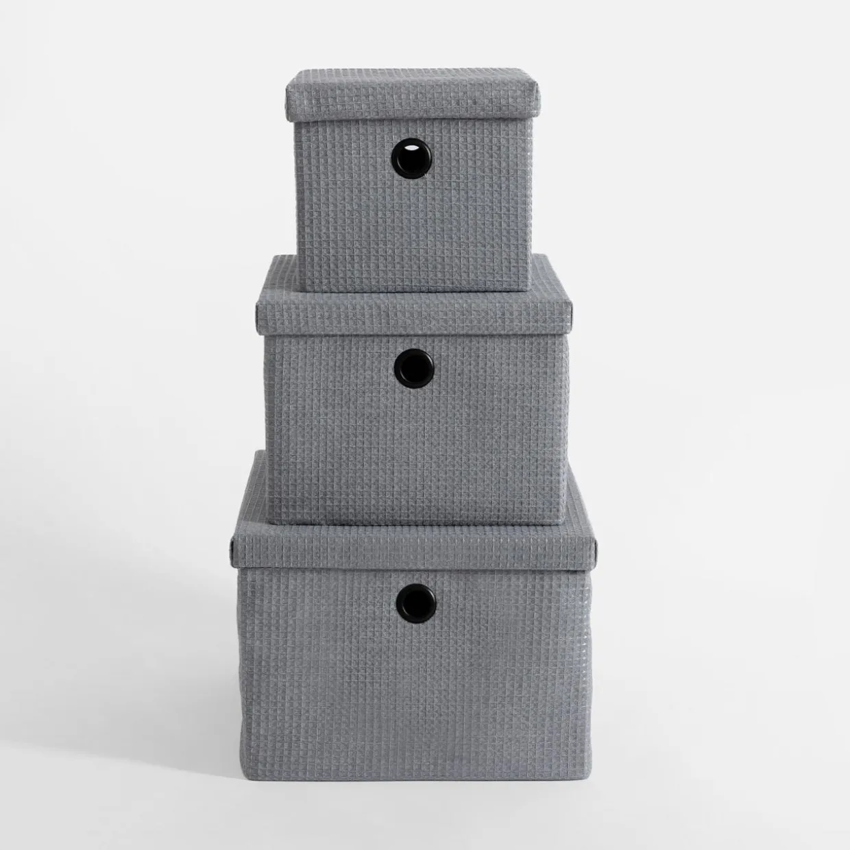 Pudełko do przechowywania szare 19x19x16 cm