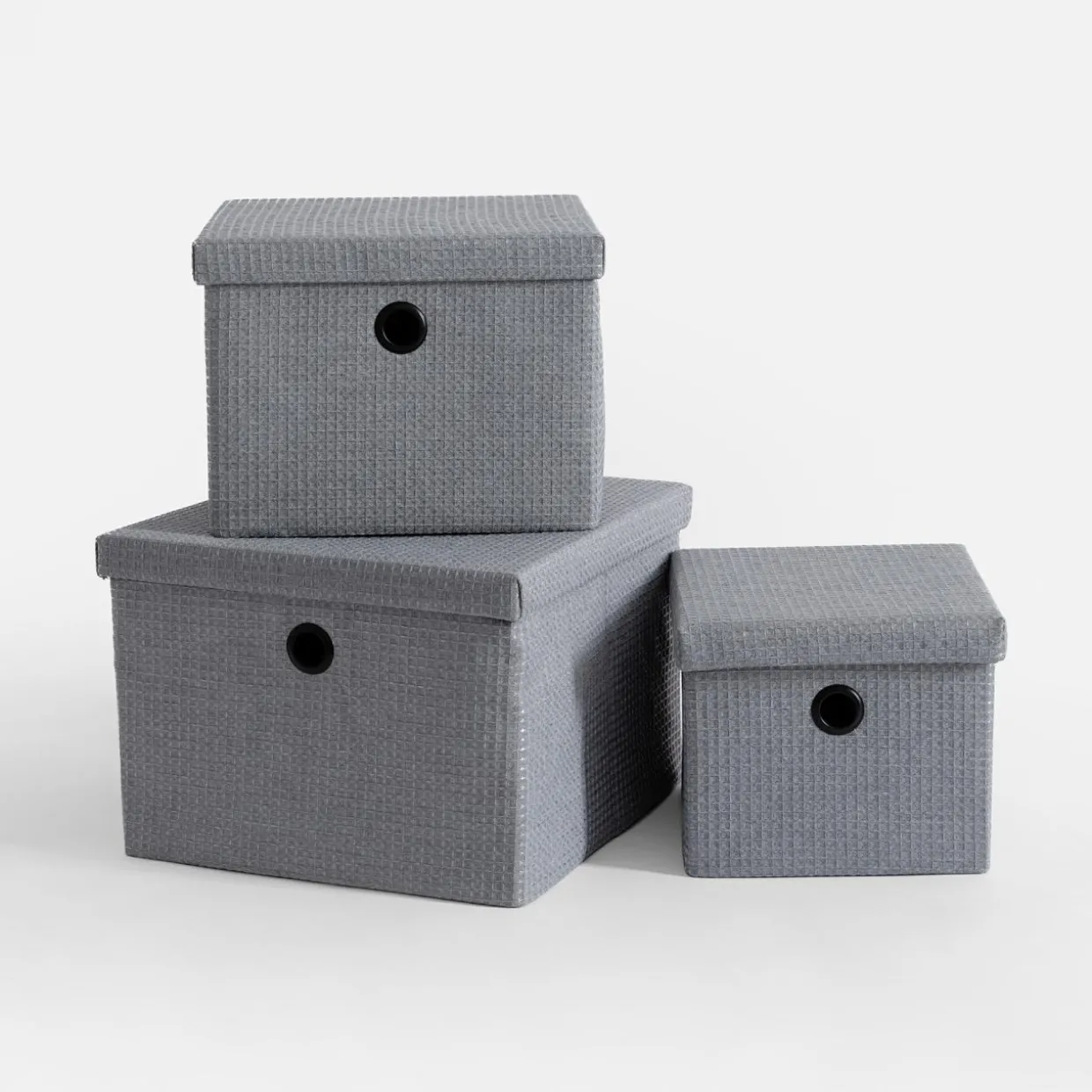 Pudełko do przechowywania szare 19x19x16 cm