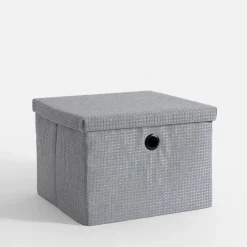 Pudełko do przechowywania szare 28x28x20 cm