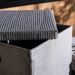 Pudełko do przechowywania szare 28x28x20 cm