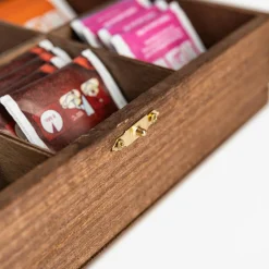 Pudełko drewniane na herbatę 6-przegródek