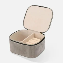 Pudełko na biżuterię jasnoszare 11x9x6 cm