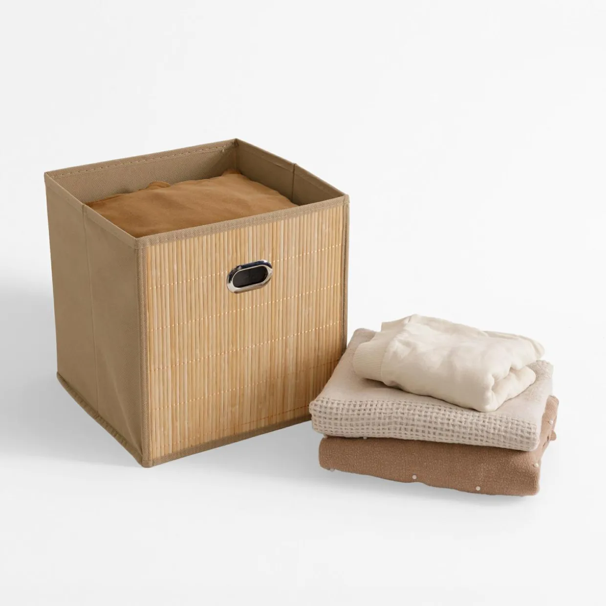 Pudło do przechowywania składane brązowe 28x28x28 cm