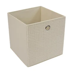 Pudło do przechowywania składane beżowe 30x30x30 cm