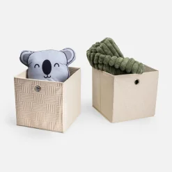 Pudło do przechowywania składane beżowe 30x30x30 cm