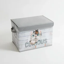 Pudło do przechowywania szare 37x27x26 cm