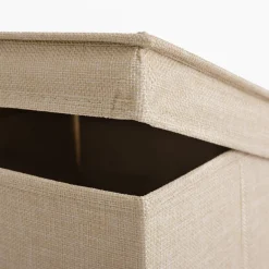 Pudło z pokrywą składane beżowe 28x28x28 cm