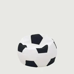 Puf piłka biało-czarny SPORT L
