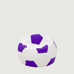 Puf piłka biało-fioletowy SPORT L