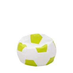 Puf piłka biało-limonkowy SPORT L