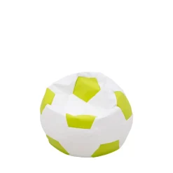 Puf piłka biało-limonkowy SPORT L