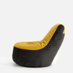 Puf welurowy żółto-szary MEG