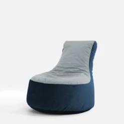 Puf worek z oparciem niebieski MEG